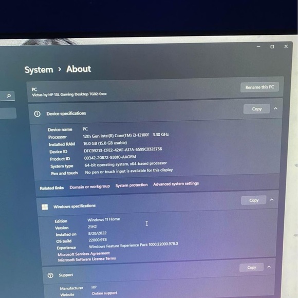 16gb of ram the rest of the specs are in the picture - Picture 3 of 3